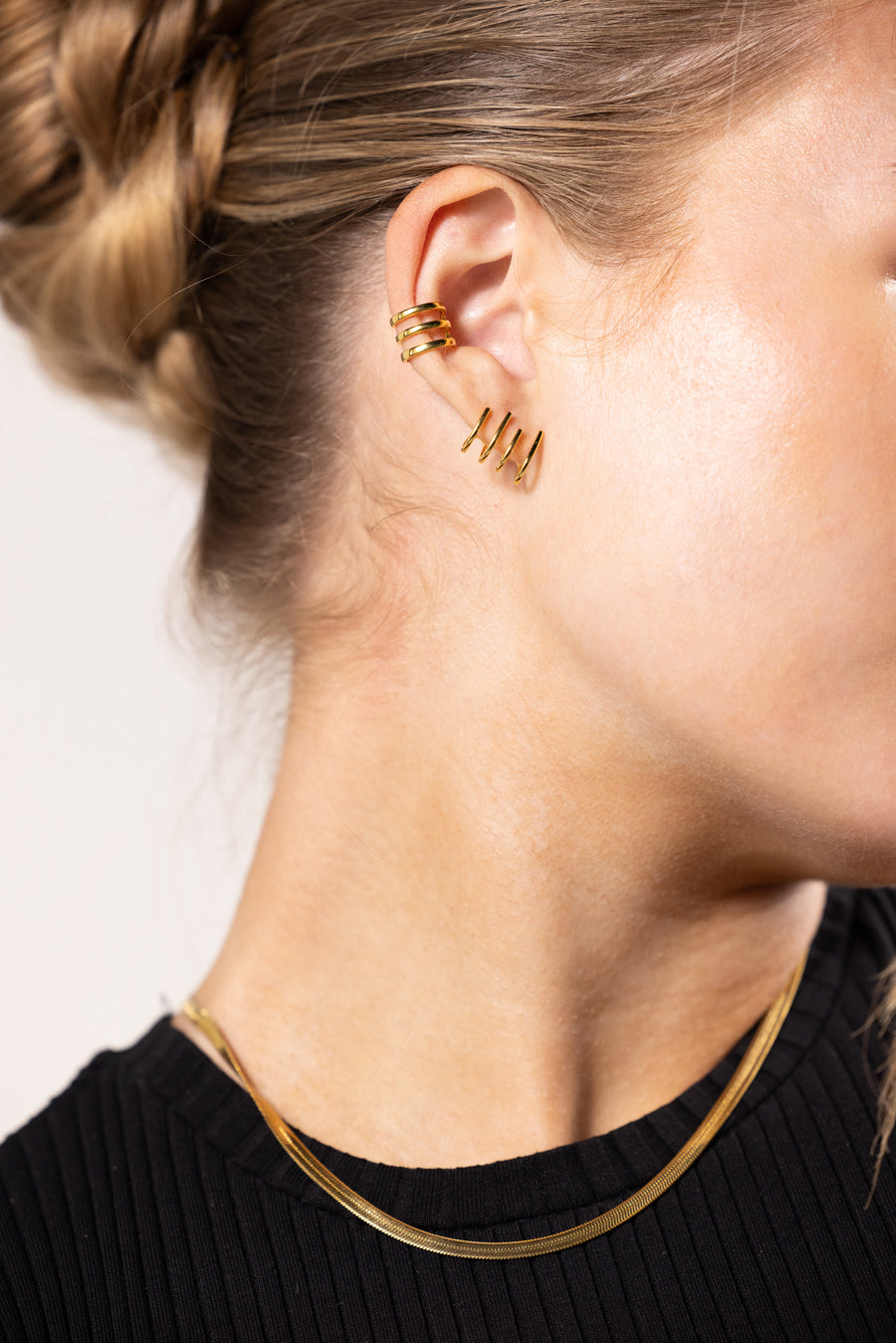 Triple Deck Ear Cuff - Gold