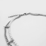 Anarchy: Pearl & Rivet Layered Chain Necklace