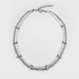 Anarchy: Pearl & Rivet Layered Chain Necklace