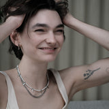 Anarchy: Pearl & Rivet Layered Chain Necklace