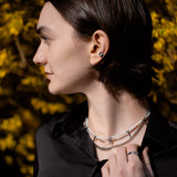 Anarchy: Pearl & Rivet Layered Chain Necklace