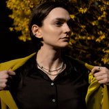 Anarchy: Pearl & Rivet Layered Chain Necklace