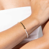 Gold/ Silver Dipped Freshwater Pearl Bracelet