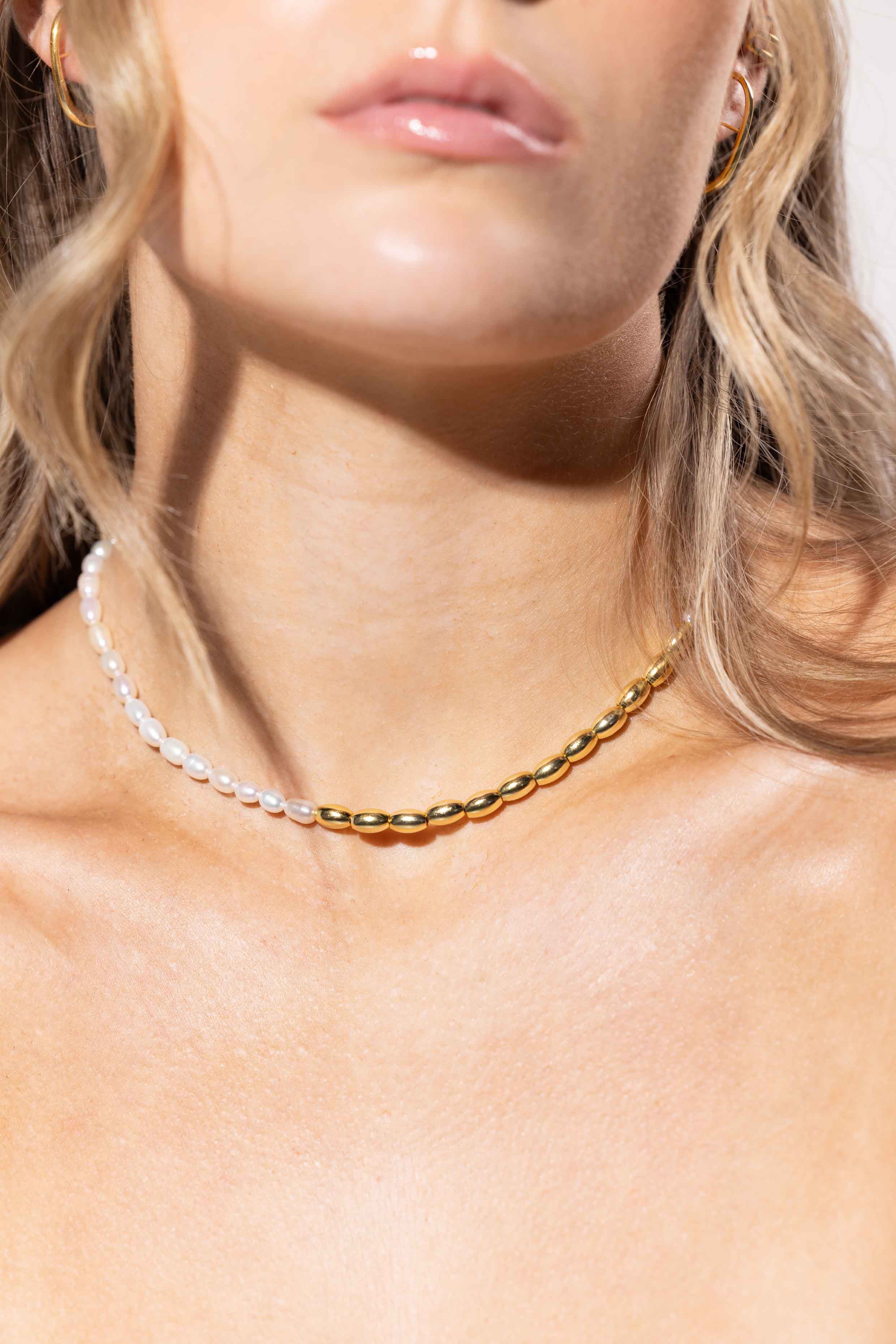 Freshwater Pearl Necklace - Gold