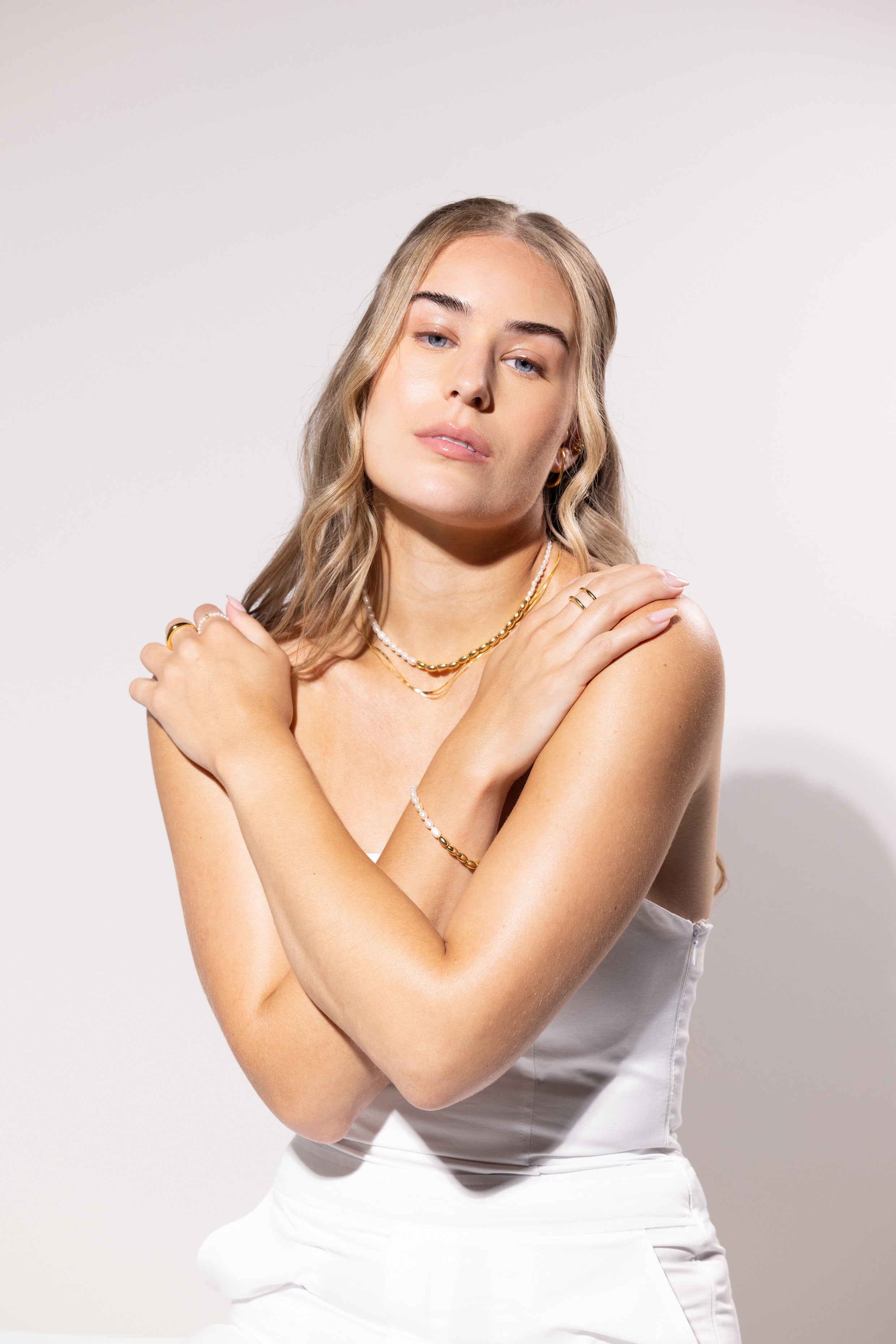 Freshwater Pearl Necklace - Gold