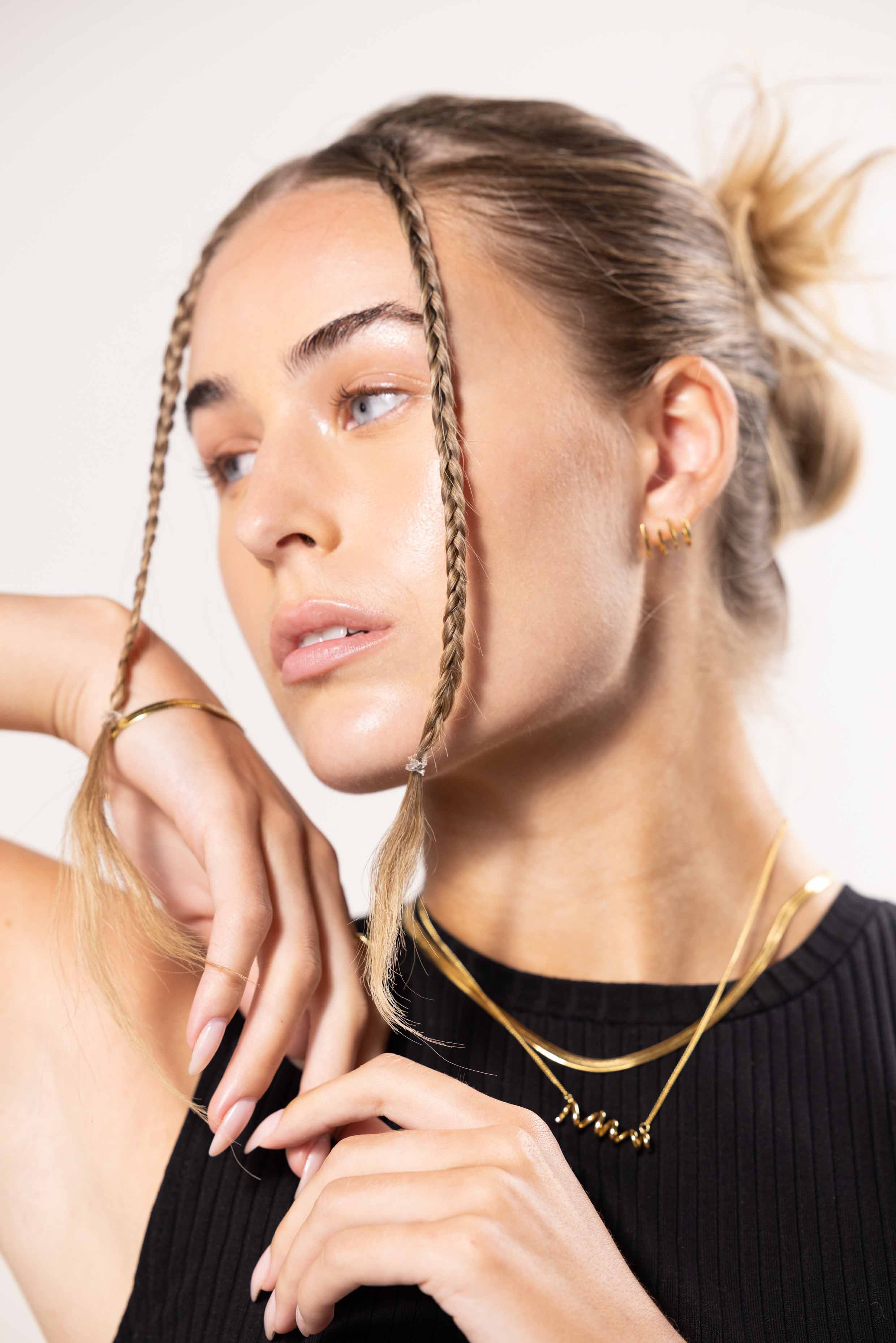 Women showing Two Layer Necklace Clasp