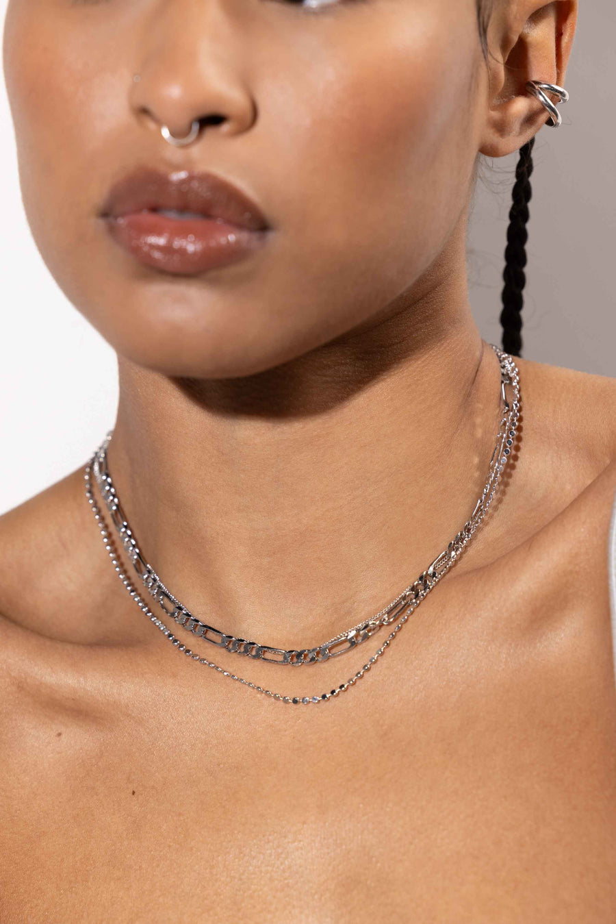 Figaro Chain Necklace - Silver