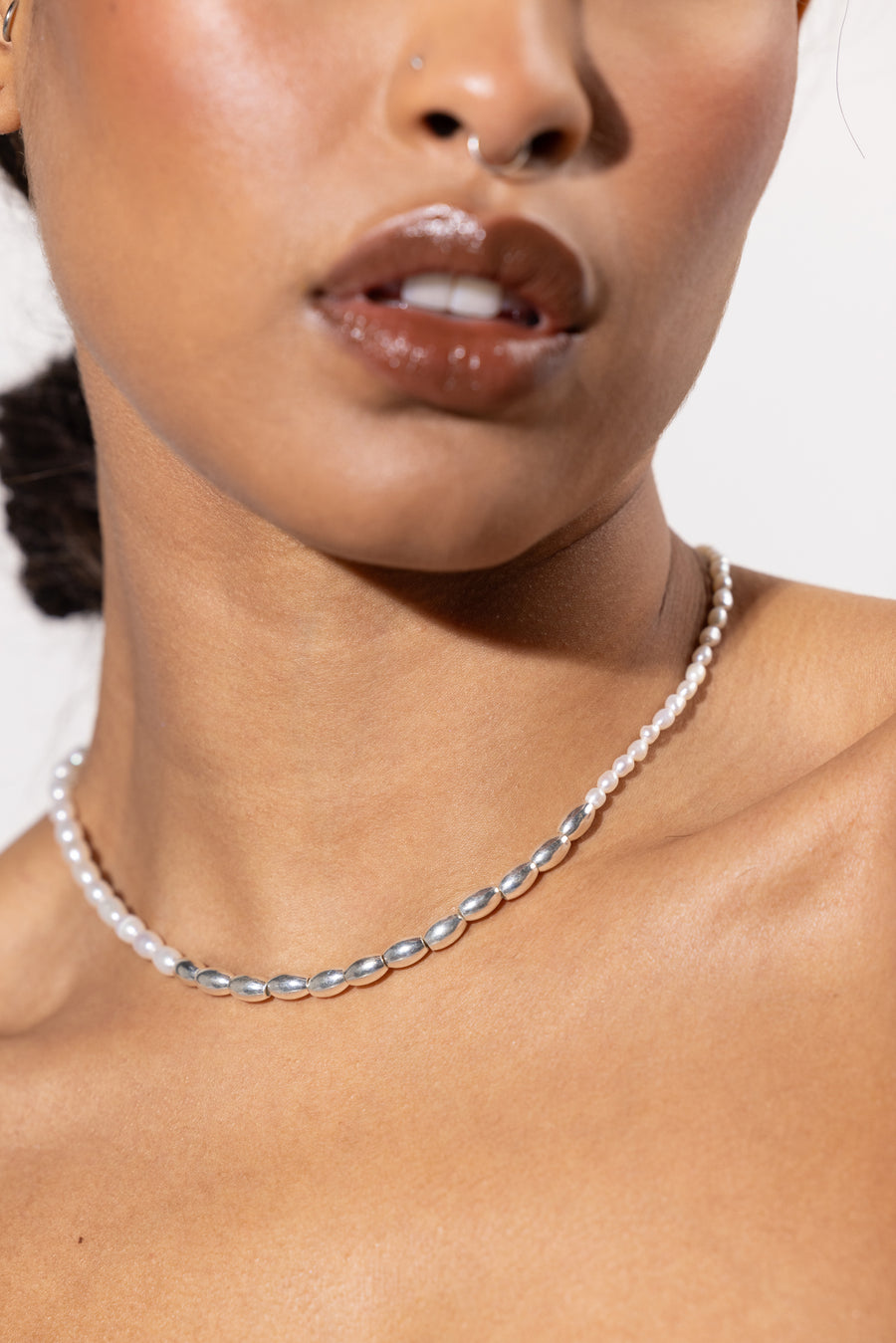 Silver Dipped Freshwater Pearl Necklace