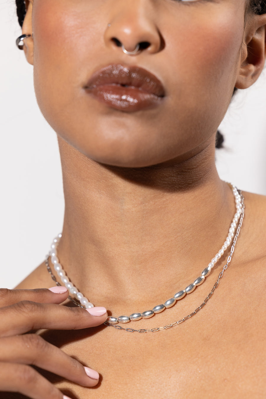 Gold/ Silver Dipped Freshwater Pearl Necklace