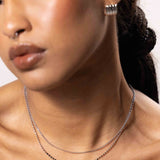 Double Layered Beaded Chain Necklace