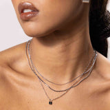 Double Layered Beaded Chain Necklace
