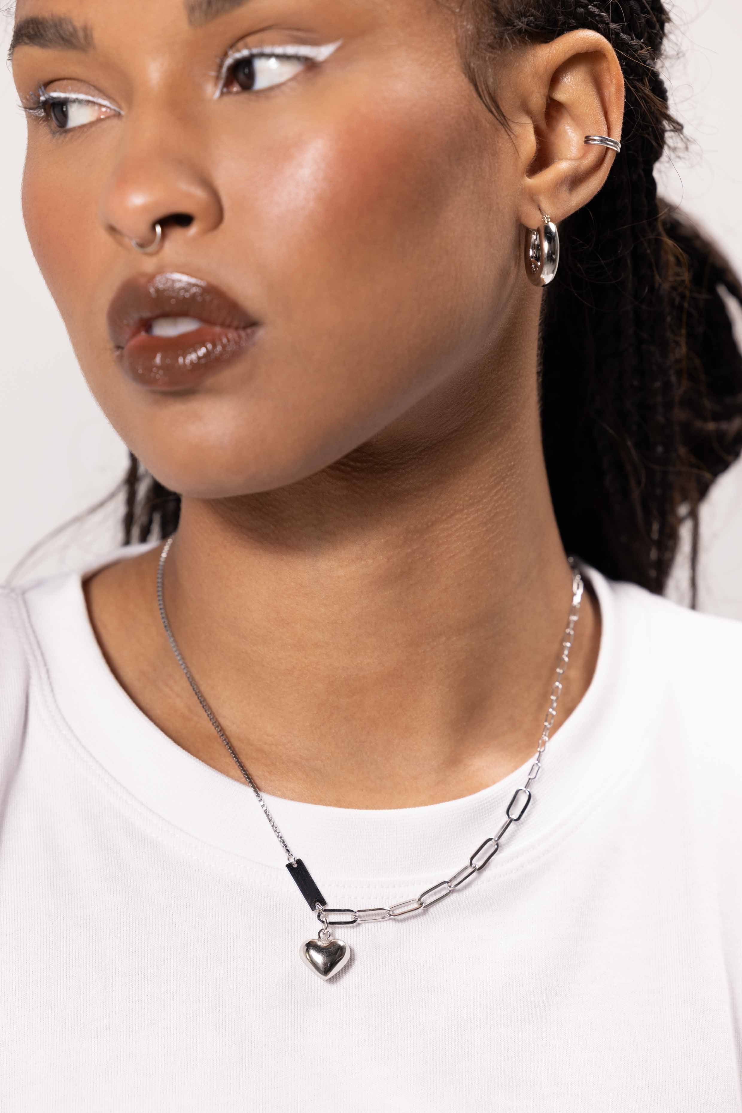 women wearing Asymmetrical Heart Chain