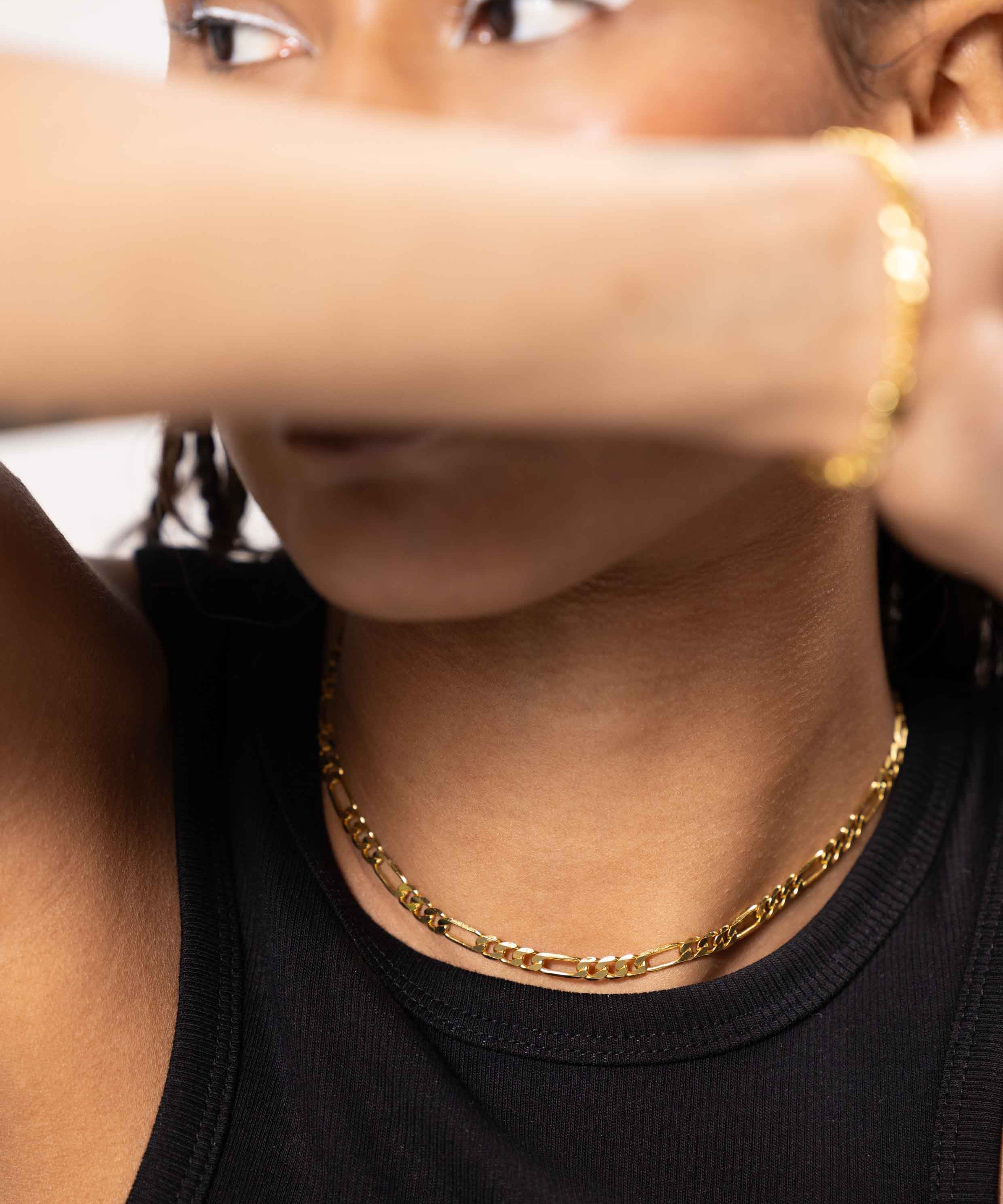 Figaro Chain Necklace - Gold