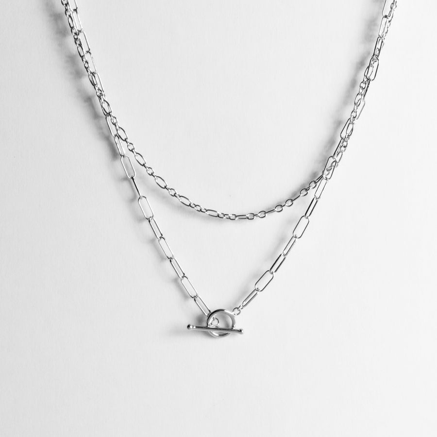 Doubler Layer T-Bar Chain Necklace