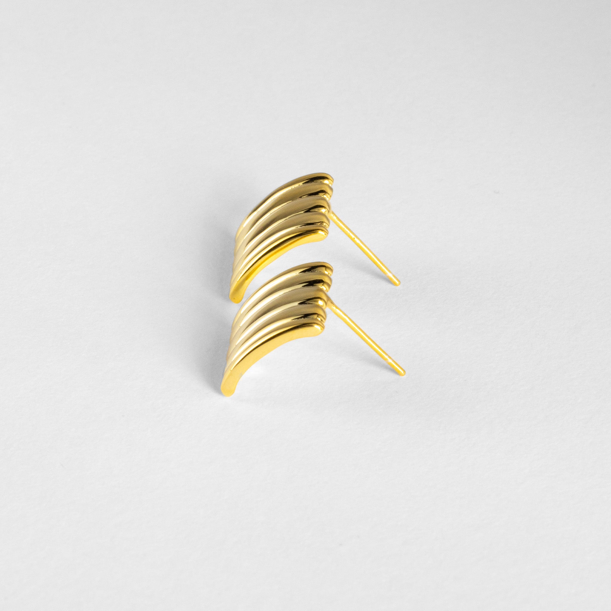 Chunky Striped Earrings - Gold