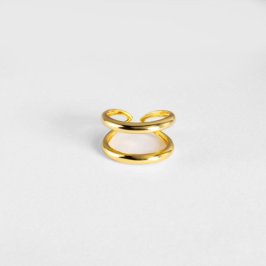 Double Layer Open Ring - Gold