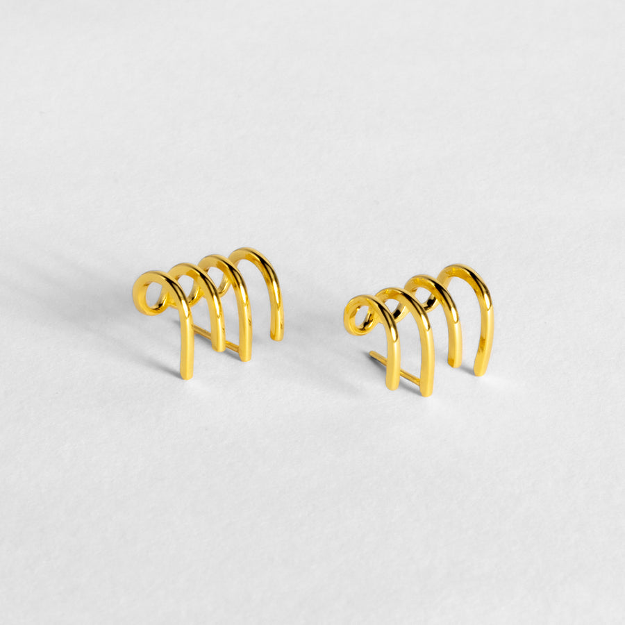 Four Claw Earrings - Gold