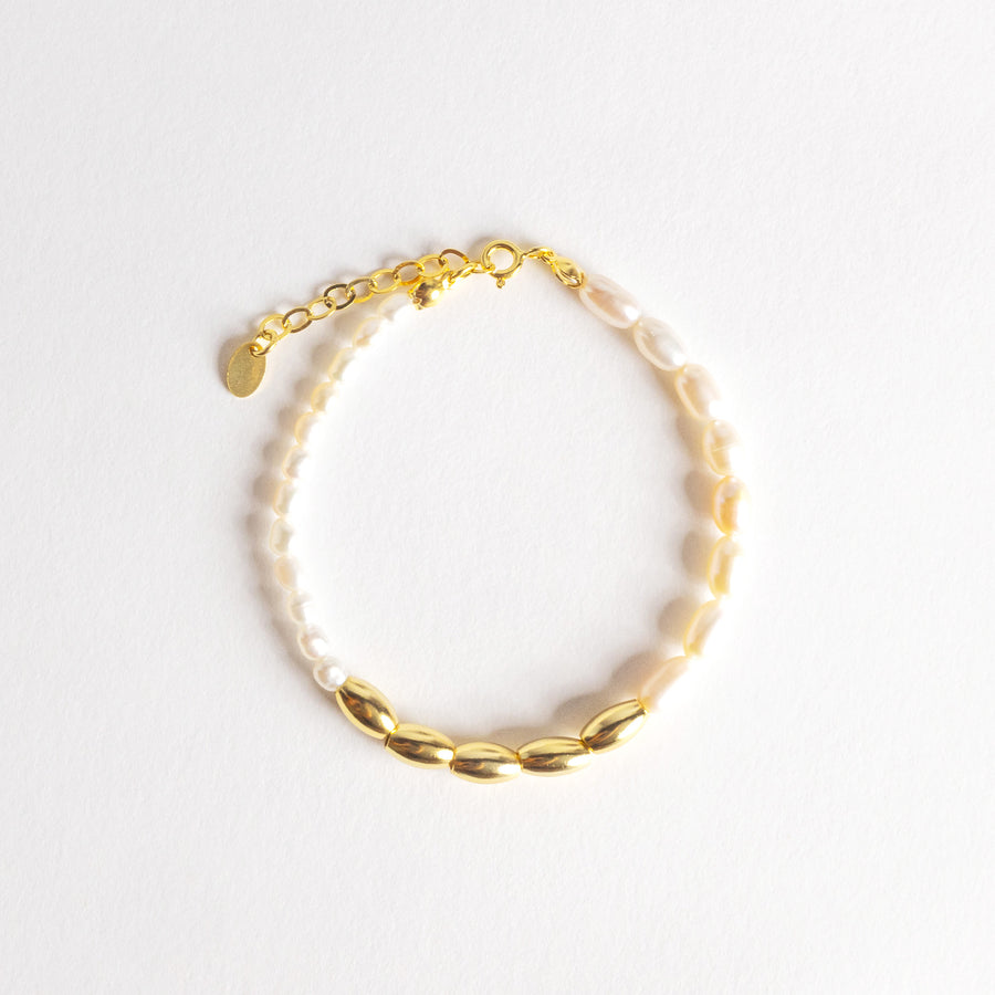Gold Dipped Freshwater Pearl Bracelet