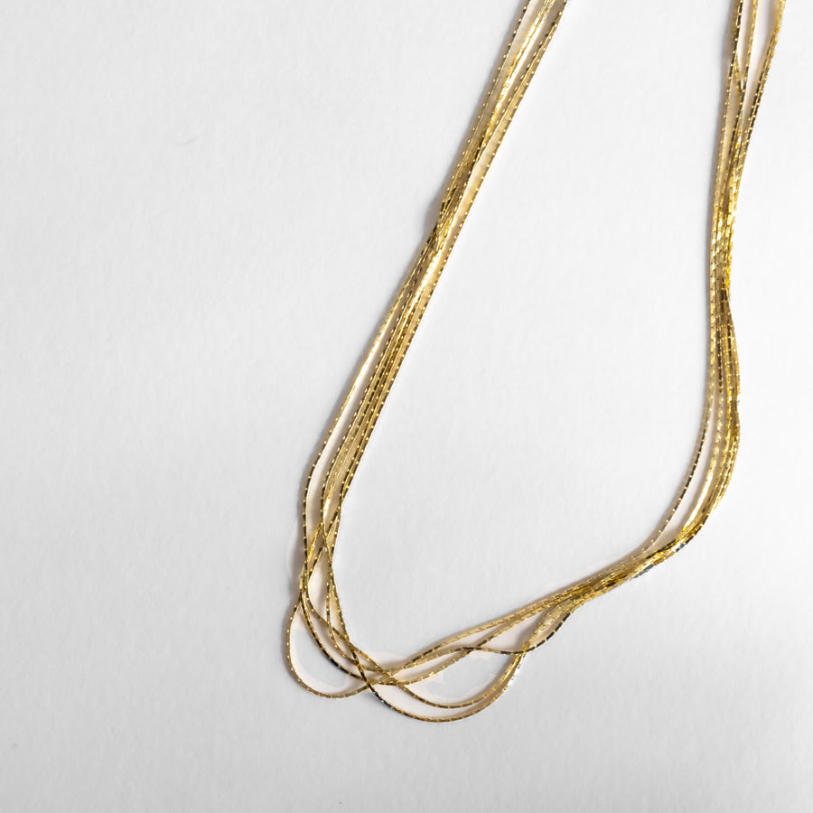 Multi-layered Gold Cobra Chain Necklace