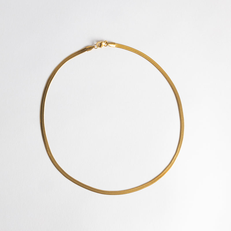 Flat Snake Gold Chain Necklace