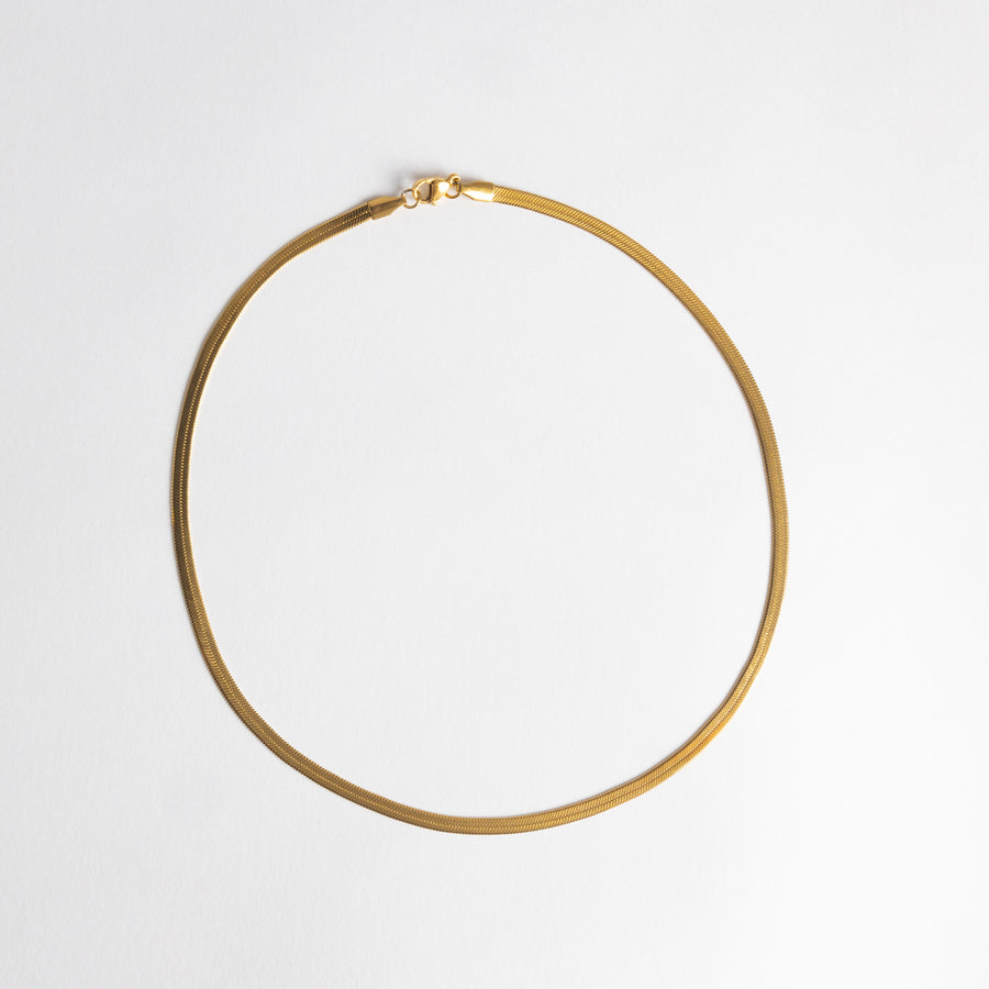 Flat Snake Gold Chain Necklace