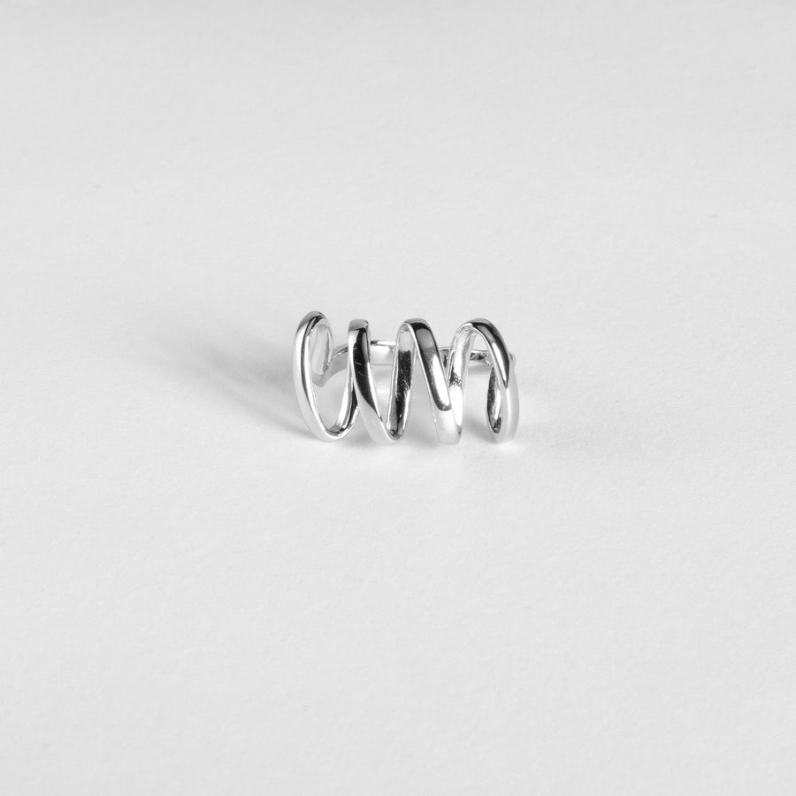 Squiggle Open Ring - Silver