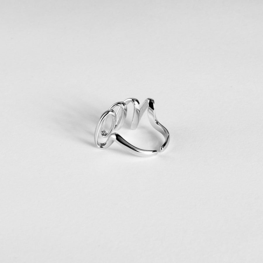 Squiggle Open Ring - Silver