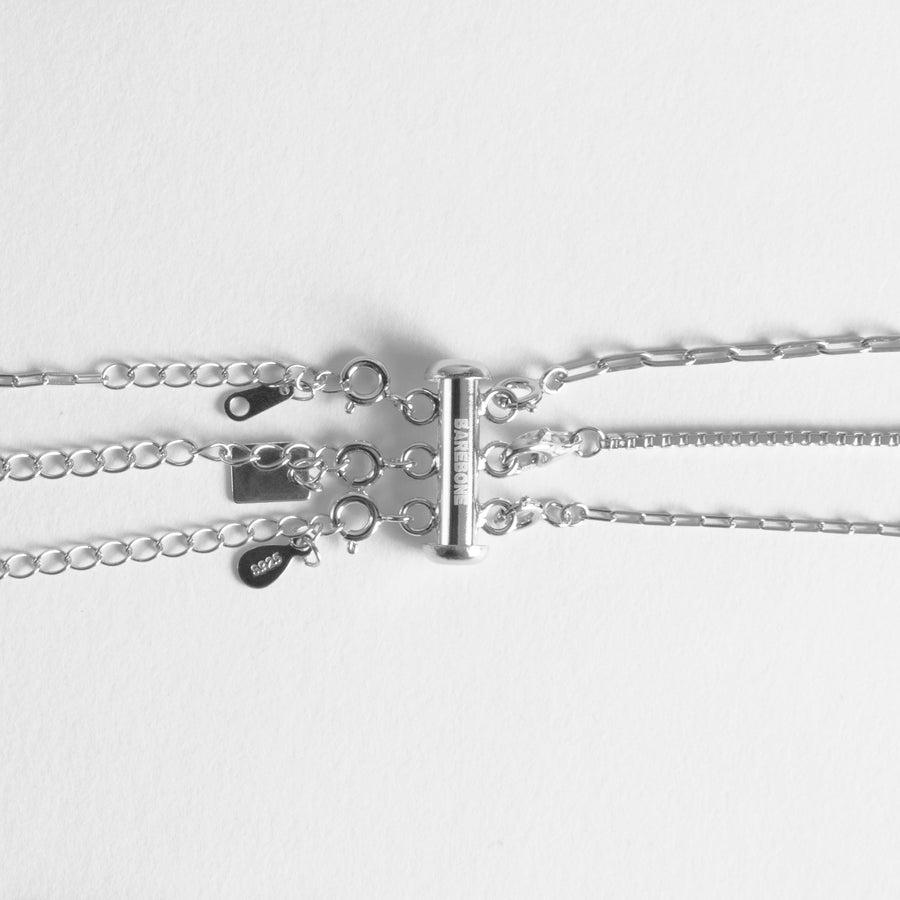 Barebone Three Layer Necklace Clasp - Silver