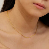 Women Wearing gold chain necklace