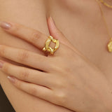 Gold Chain Open Ring
