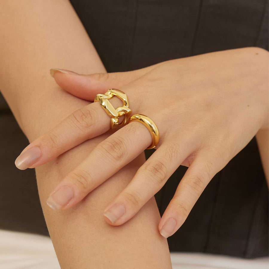 Gold Dome Open Ring