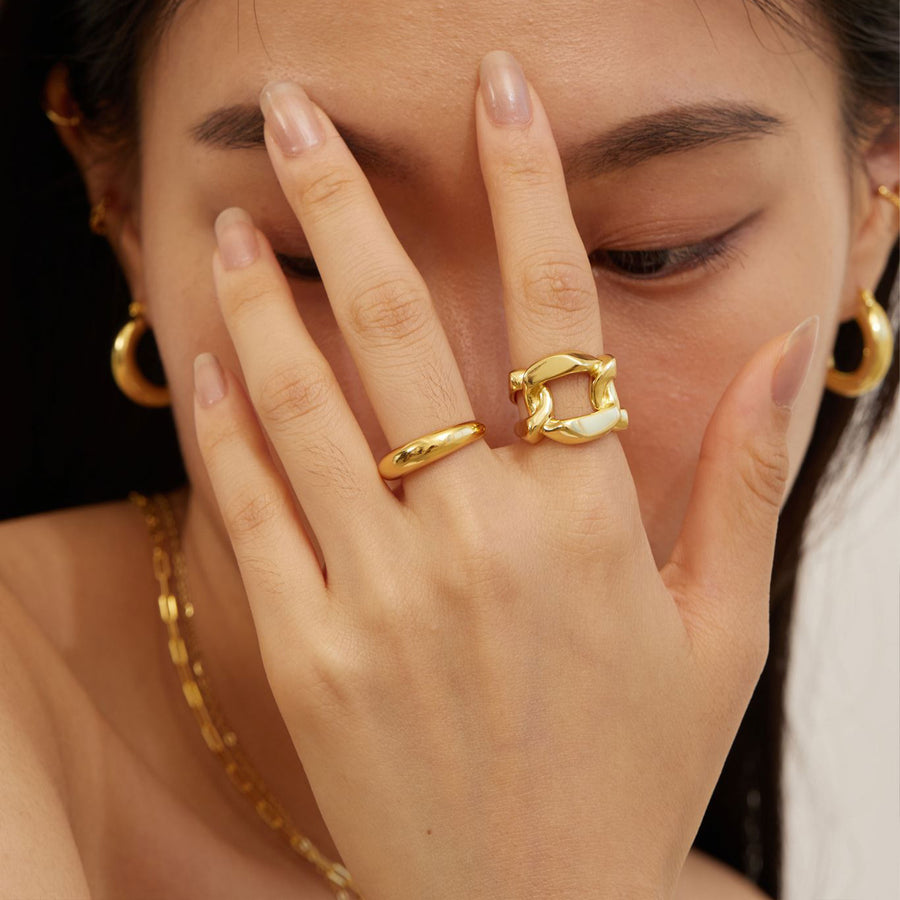 Gold Chain Open Ring