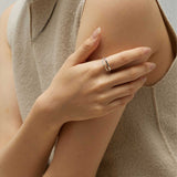 Geometric Duo Band Open Ring