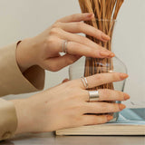 Geometric Duo Band Open Ring