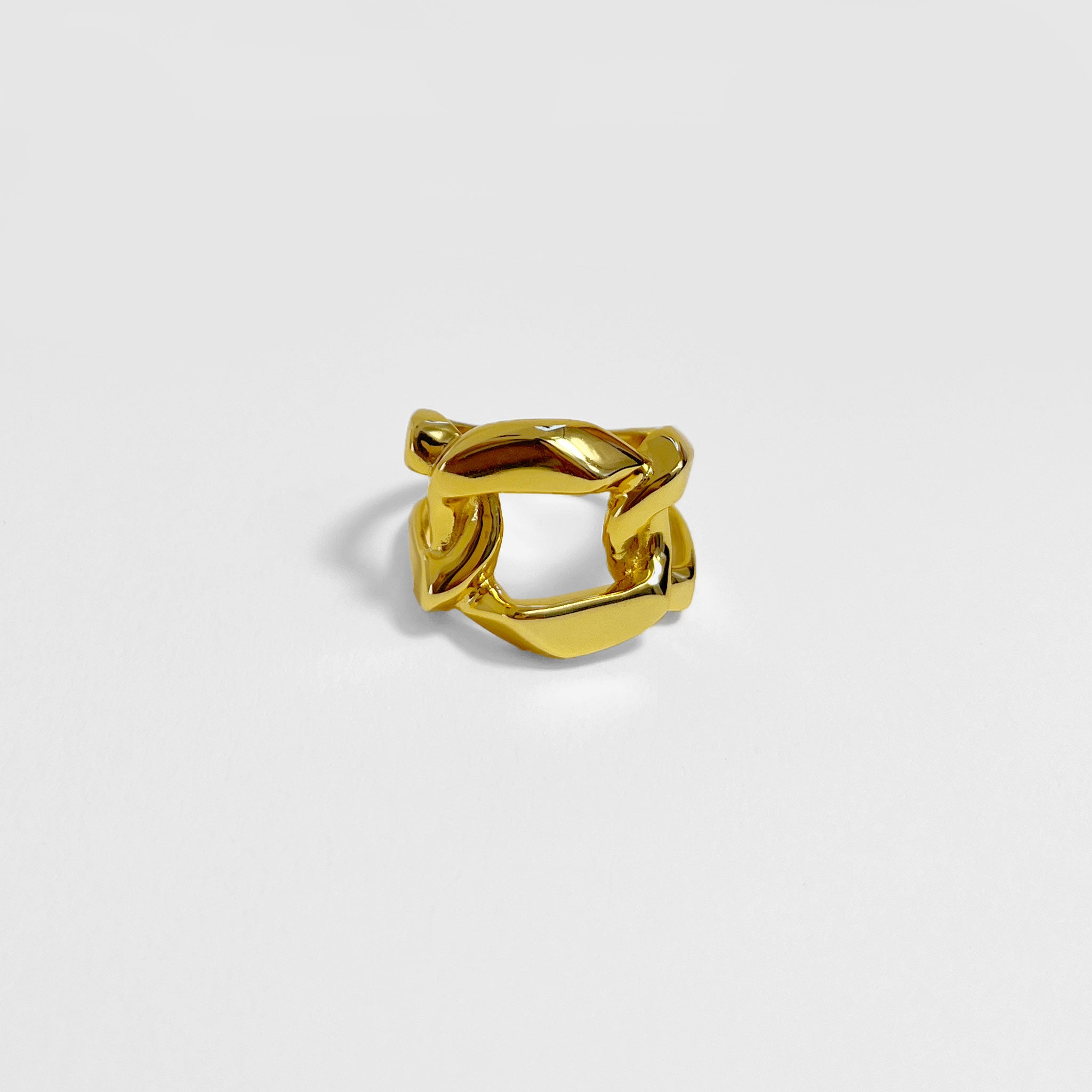 Bold Gold Chain Open Ring