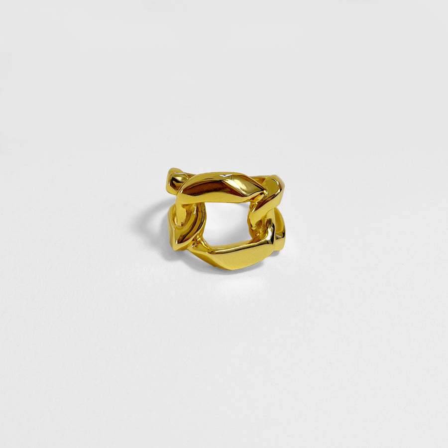 Bold Gold Chain Open Ring