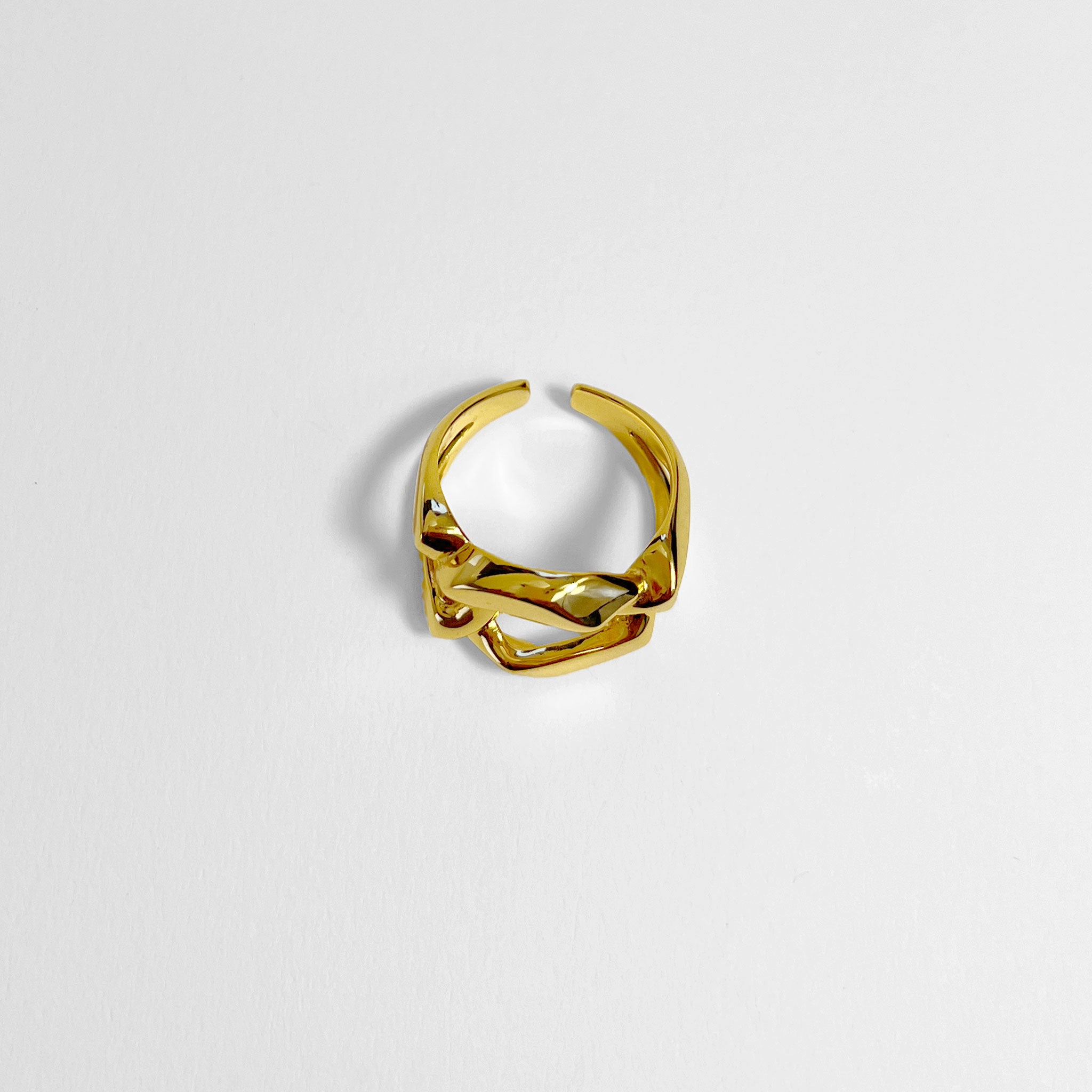 Bold Gold Chain Open Ring