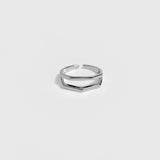 Geometric Duo Band Open Ring