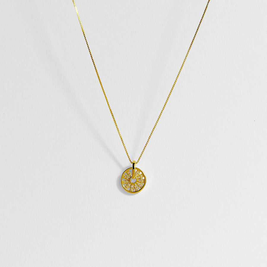 Gold Wheel  chain Necklace