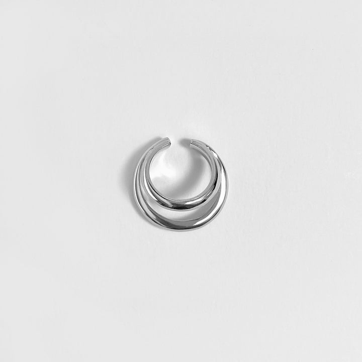 Double Hoop Silver Ear Cuff 